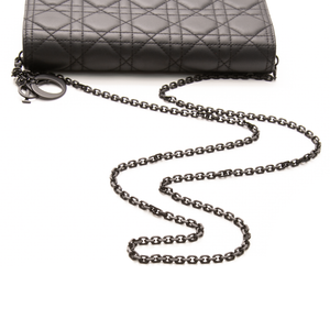 Christian Dior - Black Lambskin Cannage Lady Dior Pouch