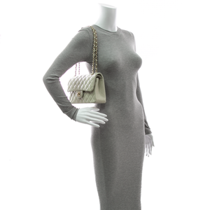 Chanel - Light Grey Small Double Flap Shoulder Bags