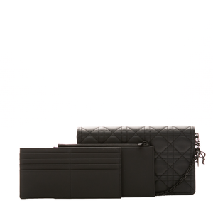 Christian Dior - Black Lambskin Cannage Lady Dior Pouch