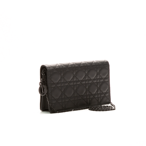 Christian Dior - Black Lambskin Cannage Lady Dior Pouch