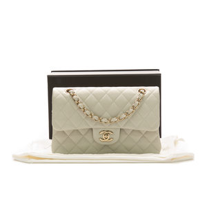 Chanel - Light Grey Small Double Flap Shoulder Bags