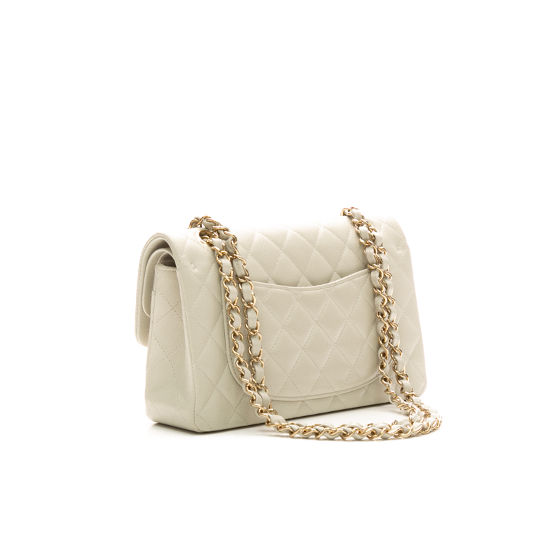 Chanel - Light Grey Small Double Flap Shoulder Bags