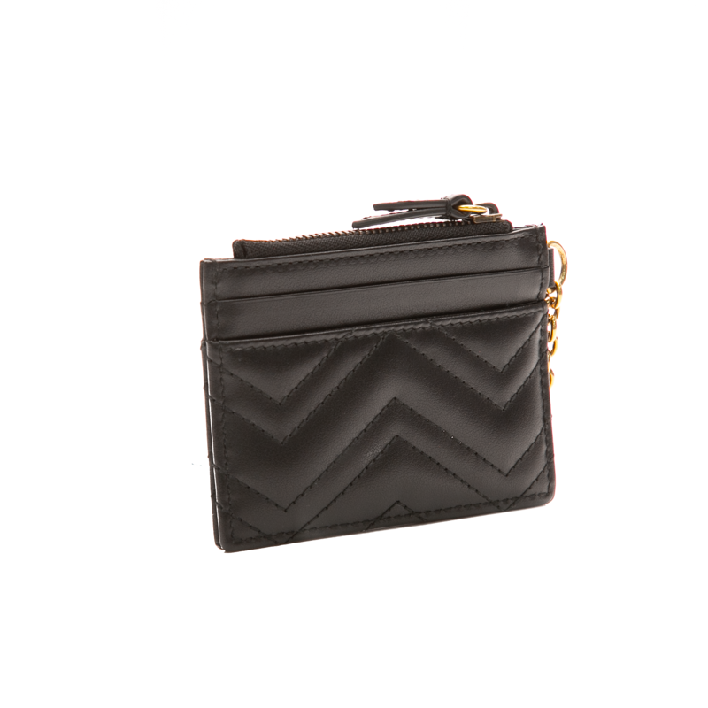Gucci - Black Matelasse Card Holder Key Case