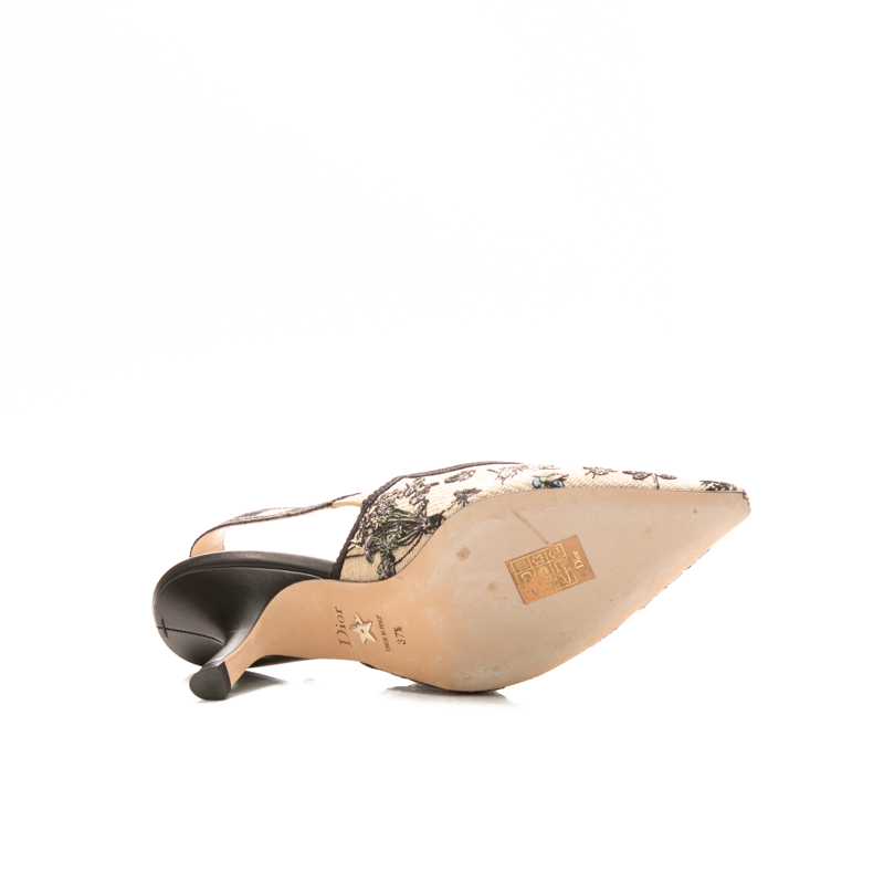 Christian Dior - Multicolor Canvas Embroidered J'Adior Slingback (37.5)