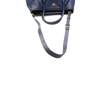 Prada - Navy Vitello Shoulder Bags