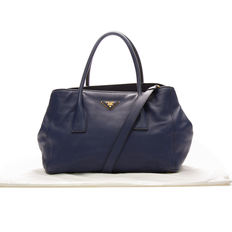 Prada - Navy Vitello Shoulder Bags