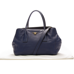 Prada - Navy Vitello Shoulder Bags
