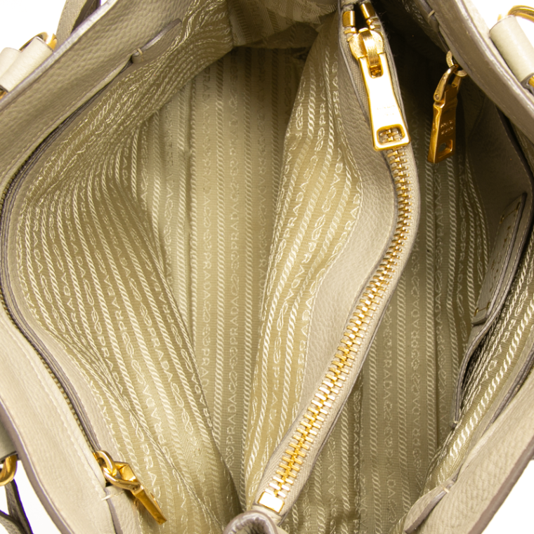 Prada - Beige Vitello Top Handle Bags
