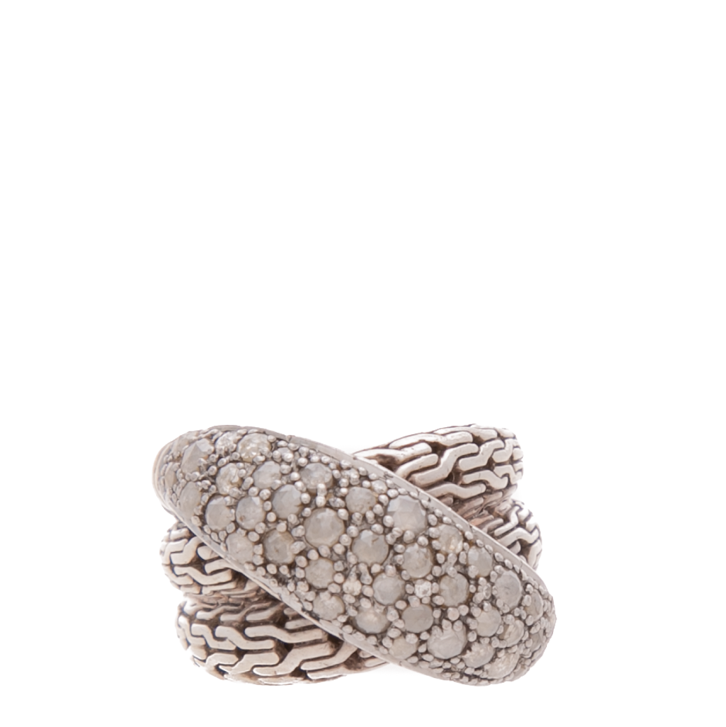 Diamond Crossover Ring - Size 7