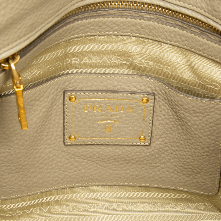 Prada - Beige Vitello Top Handle Bags