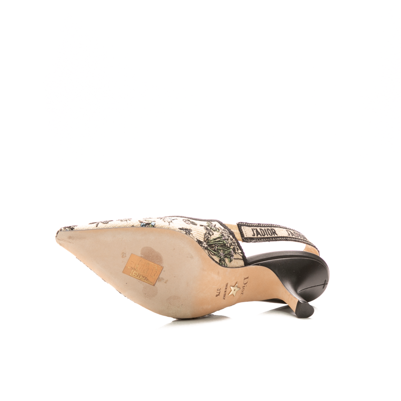 Christian Dior - Multicolor Canvas Embroidered J'Adior Slingback (37.5)