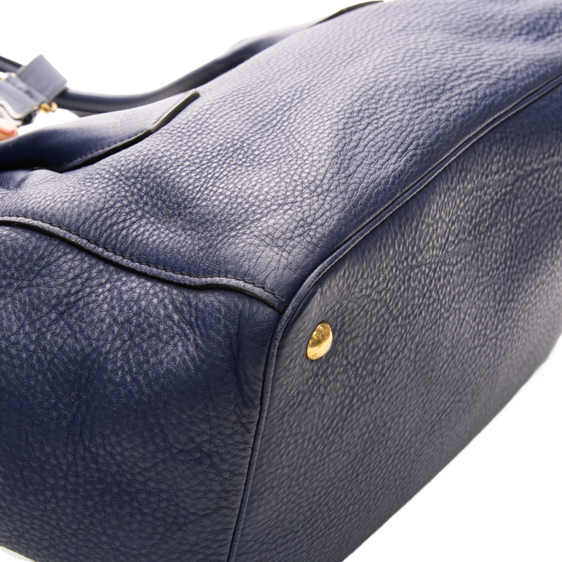 Prada - Navy Vitello Shoulder Bags
