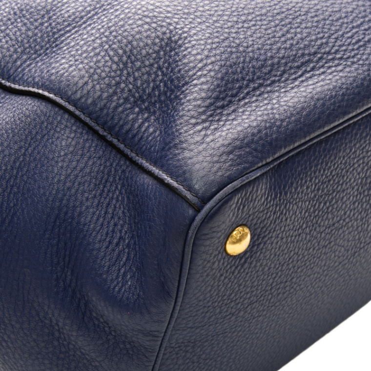Prada - Navy Vitello Shoulder Bags