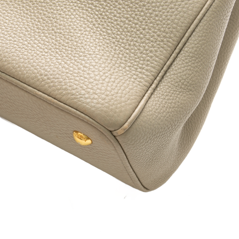 Prada - Beige Vitello Top Handle Bags