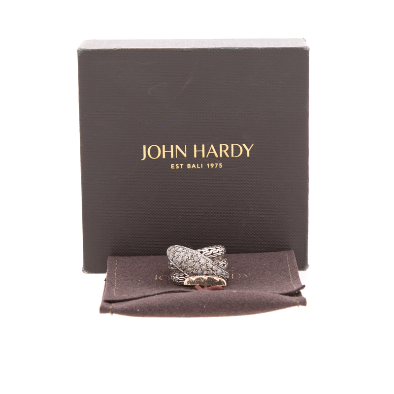 Diamond Crossover Ring - Size 7