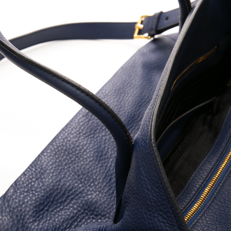 Prada - Navy Vitello Shoulder Bags
