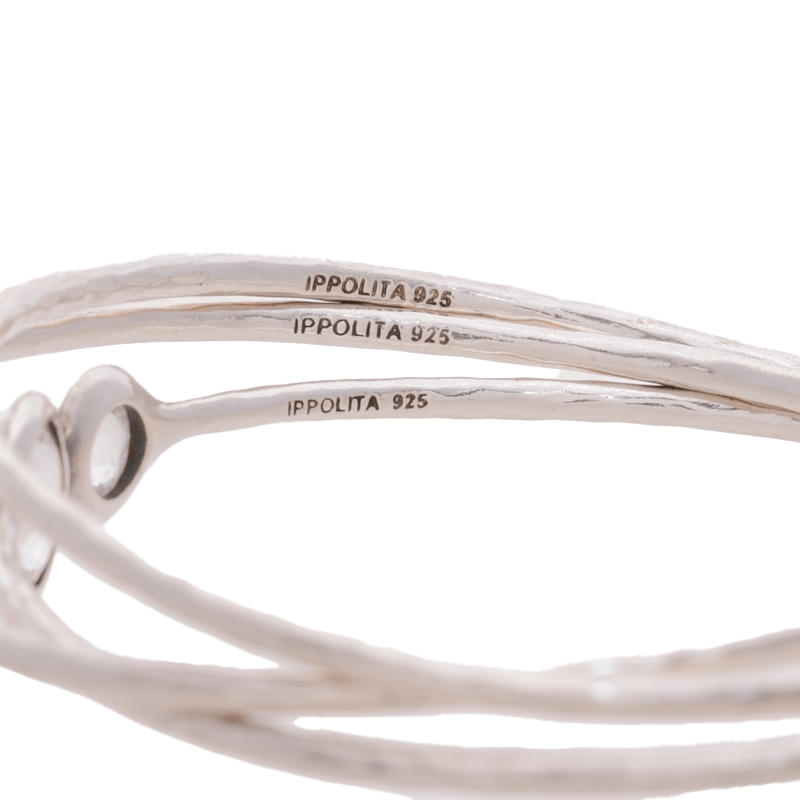Ippolita - Silver Clear Quartz Diamond 3 Bangle Set