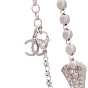 Pearl CC Crystal Bow Choker Necklace