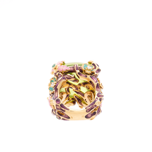 Christian Dior - Gold Diamond Multistone Diorella Cocktail Ring (4.75)