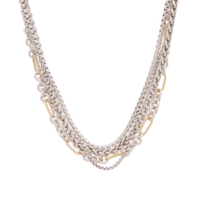 4 Strand Multi-Row Chain Necklace