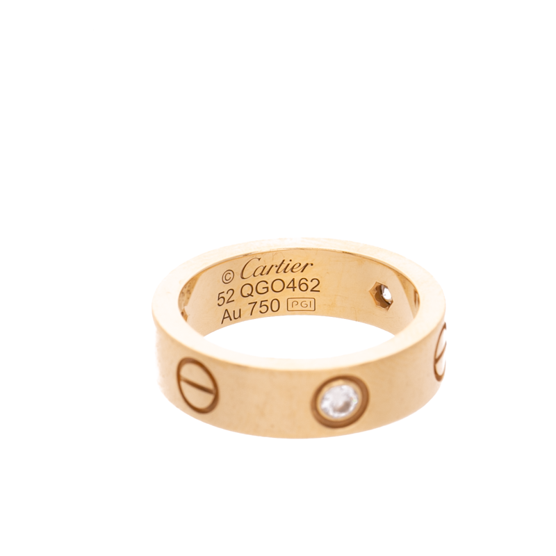 Cartier - Gold 3 Diamond Love Ring (52)