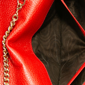 Gucci - Red Leather Soho Chain Wallet