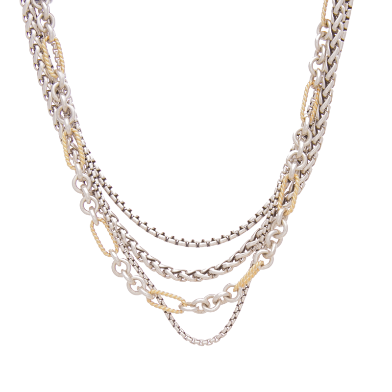 David-Yurman-4-Strand-Multi-Row-Chain- Necklace-300895