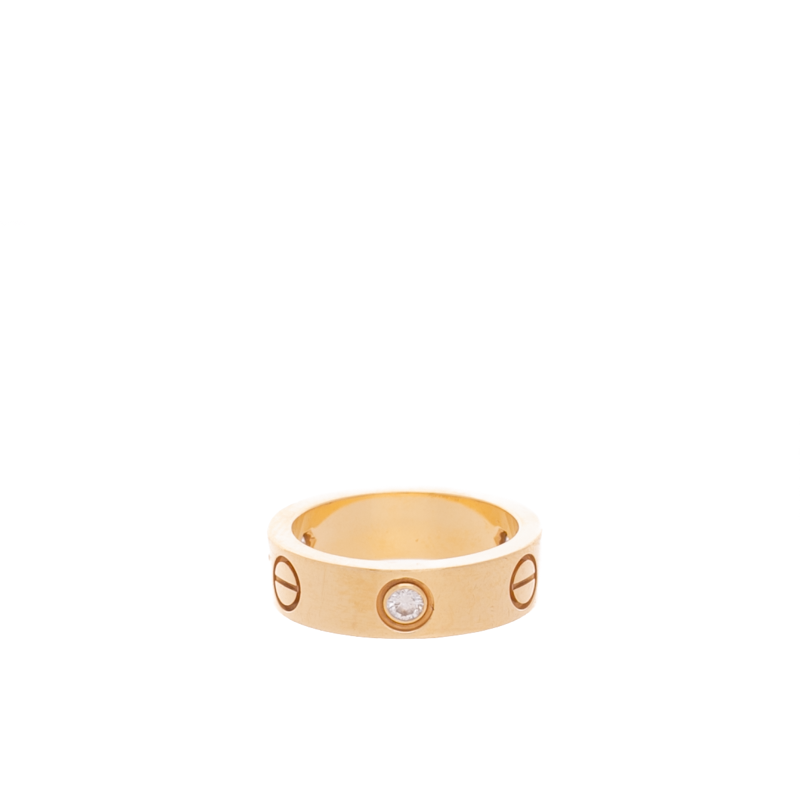 Cartier - Gold 3 Diamond Love Ring (52)