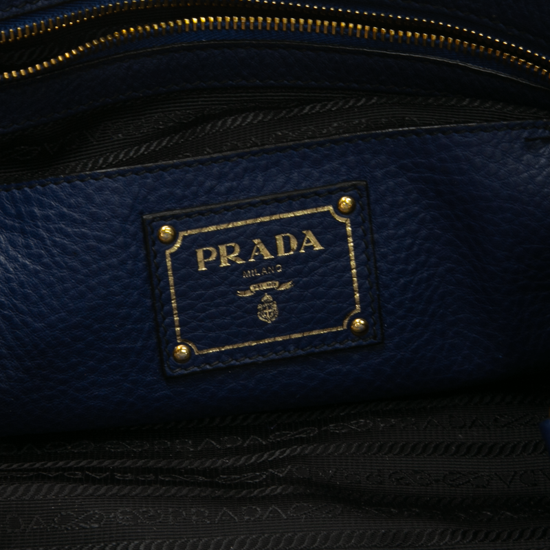 Prada - Navy Vitello Shoulder Bags