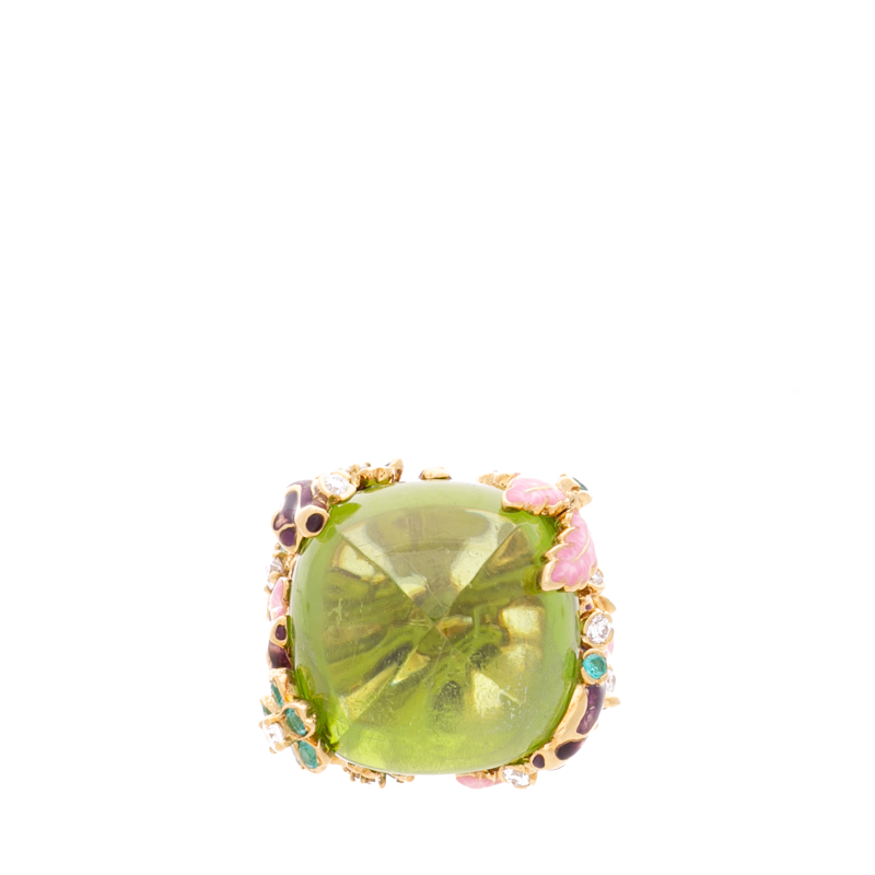 Christian-Dior-18K-Yellow-Gold-Diorella- Cocktail-Ring-Size-4.75-300922