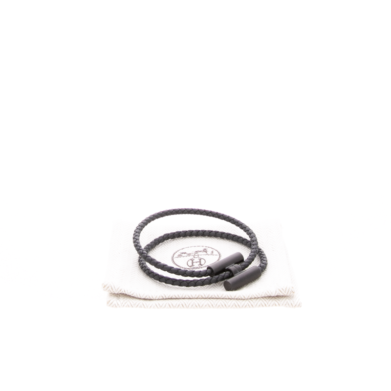 Hermes - Black Tournis Tresse Bracelet