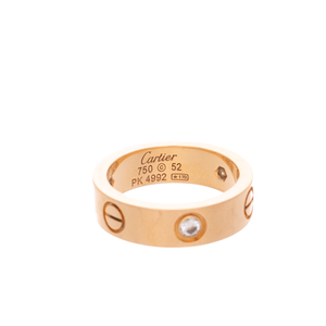 Cartier - Rose Gold 3 Diamond Love Ring (52)