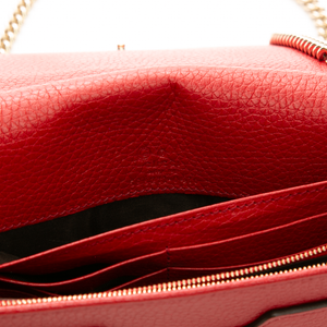 Gucci - Red Leather Soho Chain Wallet