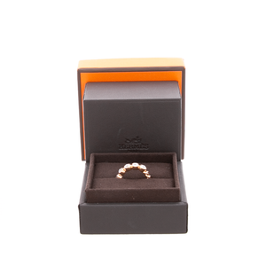 Hermes - Rose Gold Boucle Sellier "On The Rocks" Ring (52)