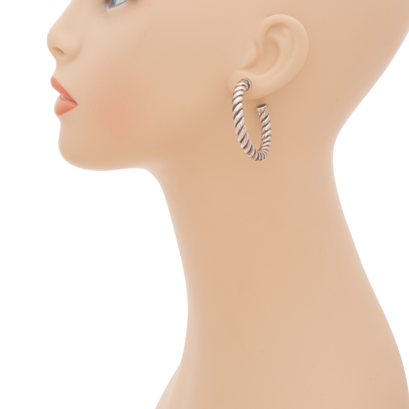 Sculpted Cable Hoop Earrings