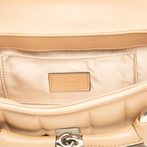Gucci - Pink Nappa Matelasse Small Maxi Horsebit Shoulder Bag