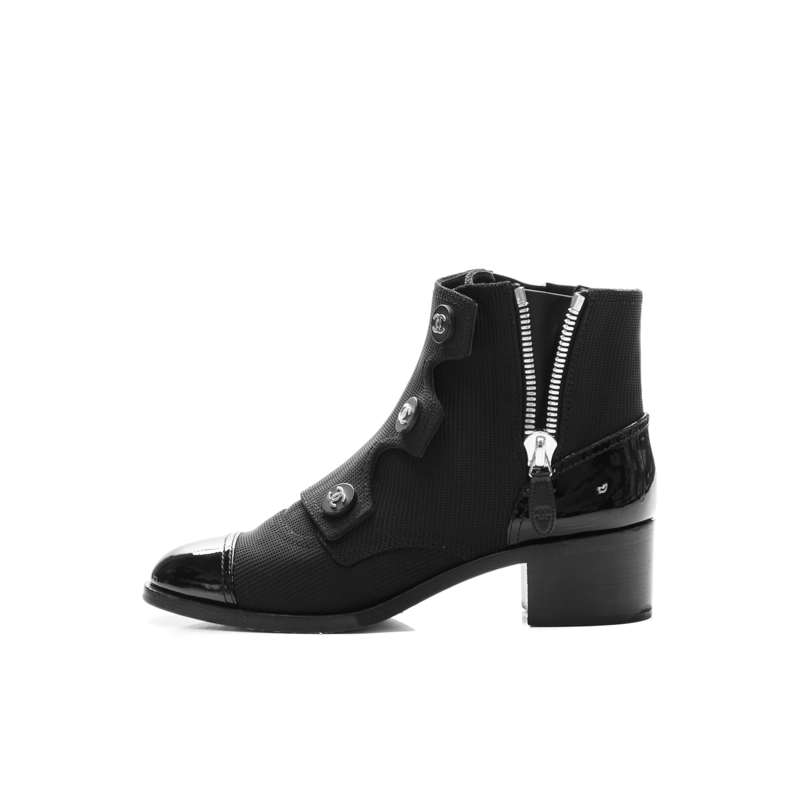 Chanel-Cap-Toe-Rib-Knit-CC-Button-Ankle-Boots-Size-36.5-300972