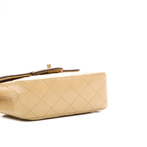 Chanel - Black/Tan VTG Square Mini Flap Crossbody Bag