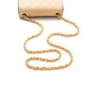 Chanel - Black/Tan VTG Square Mini Flap Crossbody Bag
