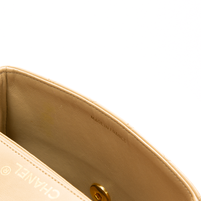 Chanel - Black/Tan VTG Square Mini Flap Crossbody Bag