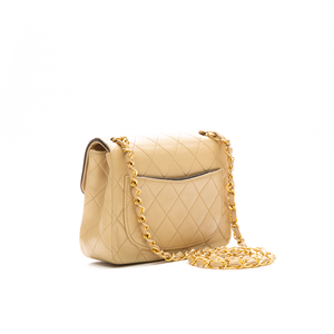 Chanel - Black/Tan VTG Square Mini Flap Crossbody Bag