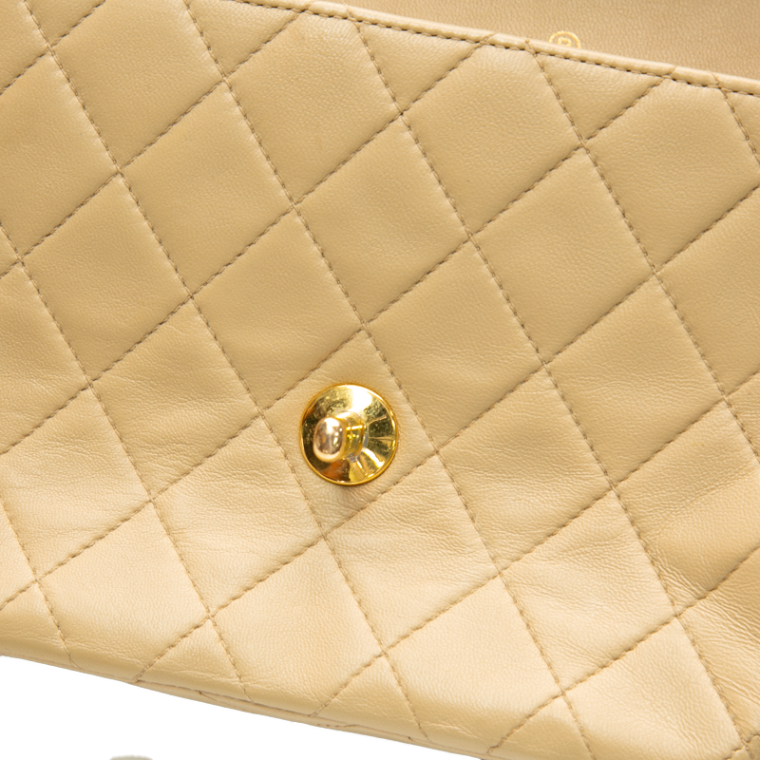 Chanel - Black/Tan VTG Square Mini Flap Crossbody Bag