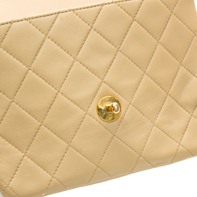 Chanel - Black/Tan VTG Square Mini Flap Crossbody Bag