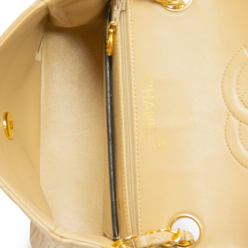 Chanel - Black/Tan VTG Square Mini Flap Crossbody Bag