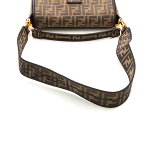 Fendi - Brown Fabric Jacquard FF 1974 Medium Baguette
