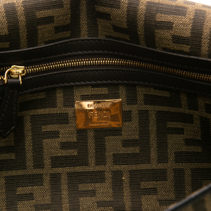 Fendi - Brown Fabric Jacquard FF 1974 Medium Baguette