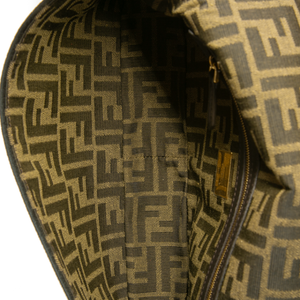 Fendi - Brown Fabric Jacquard FF 1974 Medium Baguette