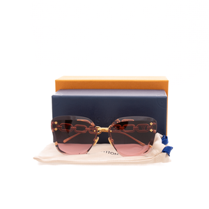 Louis Vuitton - Gold/Red Metal LV Jewel Square Sunglasses