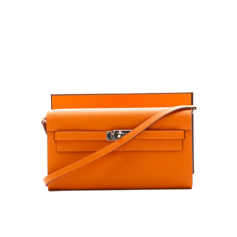 Kelly Classique To Go Wallet Orange Epsom Leather