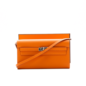 Kelly Classique To Go Wallet Orange Epsom Leather